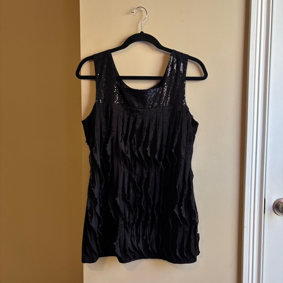 Cocomo Tops - Cocomo Black Tank Top with Shimmer Accents